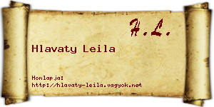Hlavaty Leila névjegykártya
